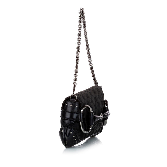 Gucci GG Canvas Horsebit Chain Baguette (SHG-uZLe9a)