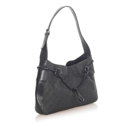 Gucci GG Canvas Horsebit Shoulder Bag (SHG-32126)
