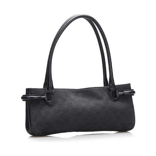 Gucci GG Canvas Horsebit Shoulder Bag (SHG-QoPRpW)