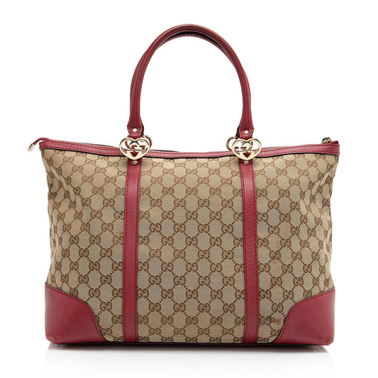 Luxury Gucci GG Canvas Lovely Medium Tote (SHF-Uo4a1Z)