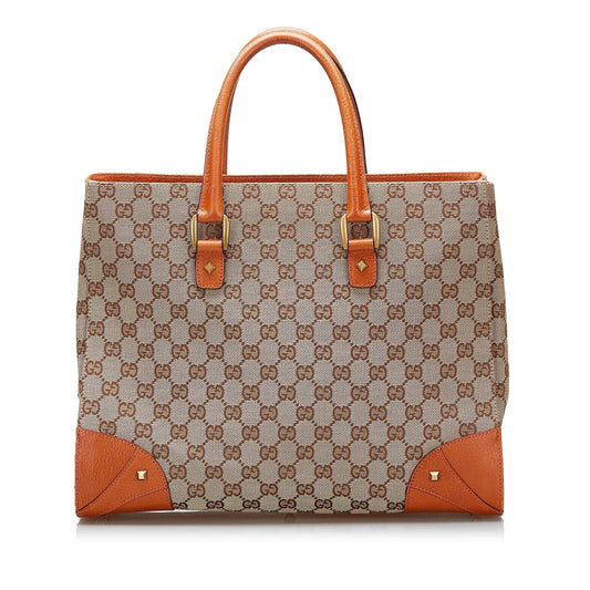 Luxury Gucci GG Canvas Nailhead Tote (SHG-ThiuAq)
