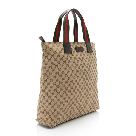 Gucci GG Canvas Web N/S Large Tote