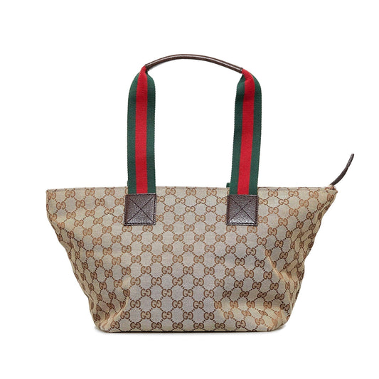 Luxury Gucci GG Canvas Web Tote (SHG-V3zgvm)
