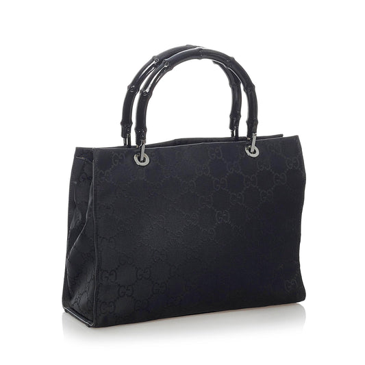 Gucci GG Nylon Bamboo Satchel (SHG-30579)