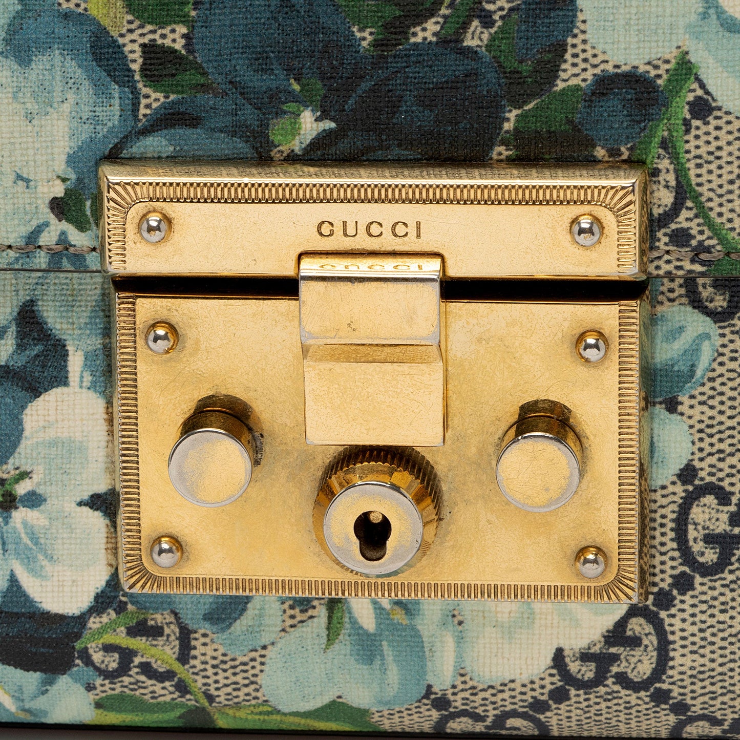 Gucci GG Supreme Blooms Padlock Small Shoulder Bag (SHF-aRDxaC)