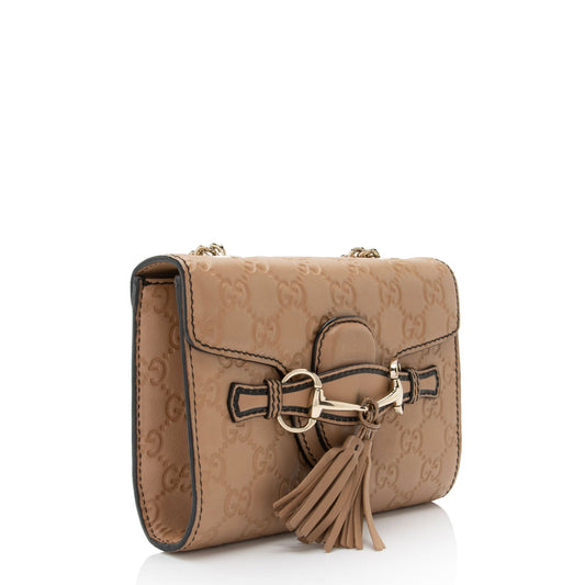 Gucci Guccissima Leather Emily Mini Shoulder Bag (SHF-deNbDS)