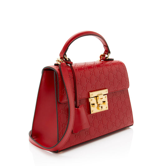 Gucci Guccissima Leather Padlock Small Top Handle