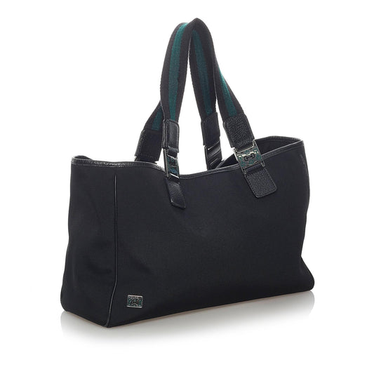Gucci Horsebit Web Canvas Handbag (SHG-fpGZRl)