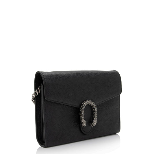 Gucci Leather Crystal Dionysus Chain Wallet (SHF-fJzaNK)