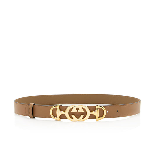 Gucci Leather GG Horsebit Belt - Size 34 / 85 (SHF-19458)