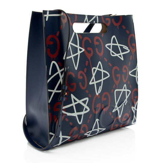 Gucci Leather Ghost Medium Tote