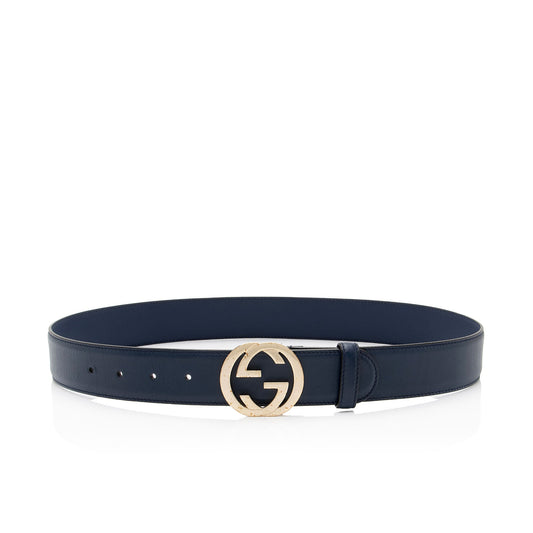 Gucci Leather Interlocking G Belt - Size 32 / 80 (SHF-TrDMkX)