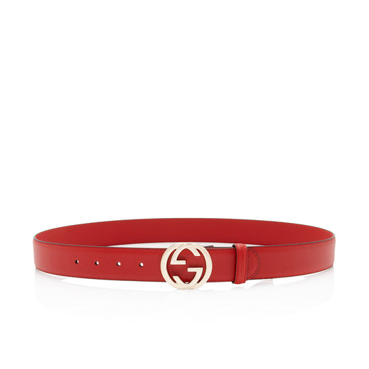 Gucci Leather Interlocking G Belt - Size 38 / 95 (SHF-eaffXQ)