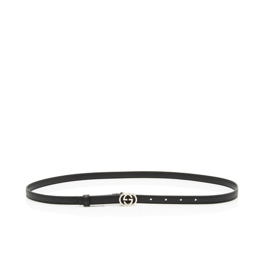 Gucci Leather Interlocking G Slim Belt - Size 38 / 95