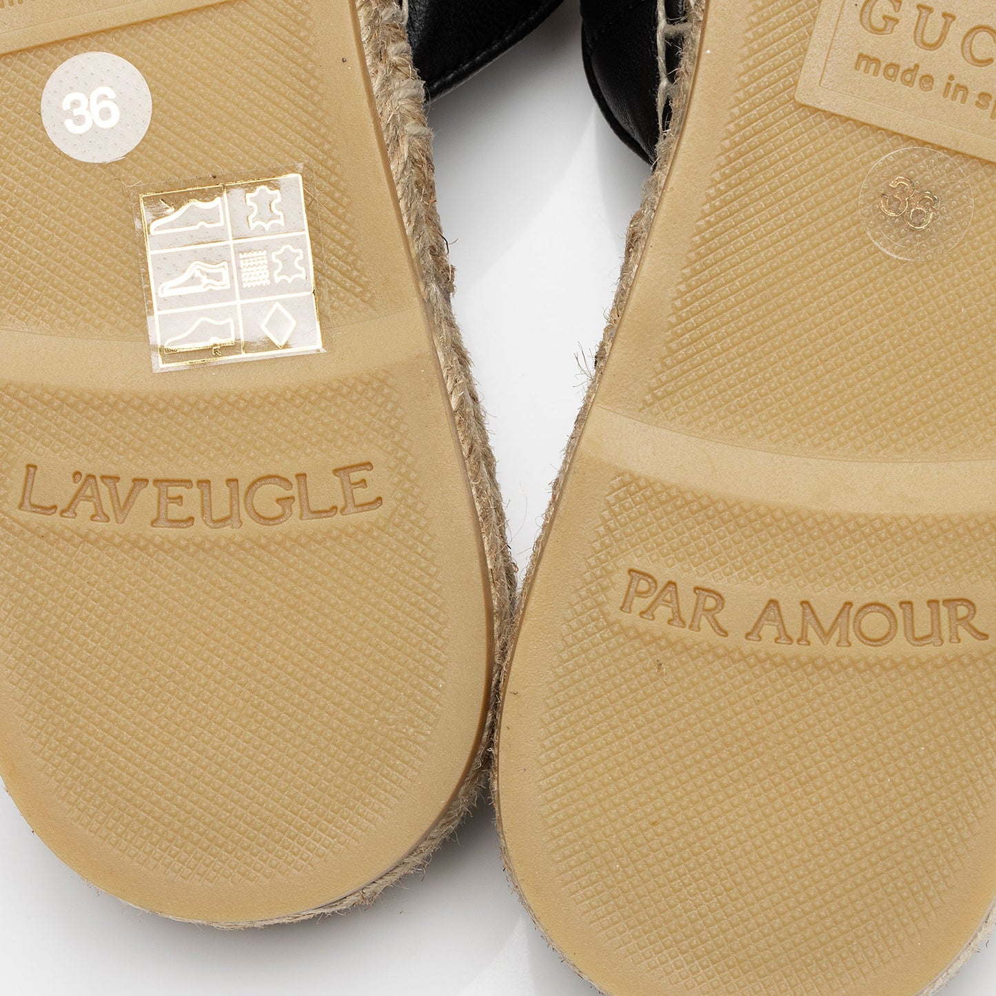 Gucci Matelasse Leather GG Marmont Espadrille Mules - Size 6 / 36 (SHF-GM62mi)