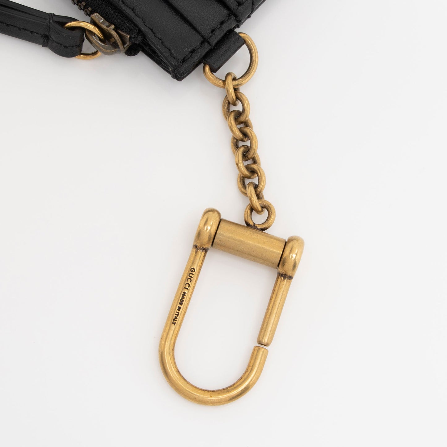Gucci Matelasse Leather GG Marmont Keychain Card Holder (SHF-amPgBl)
