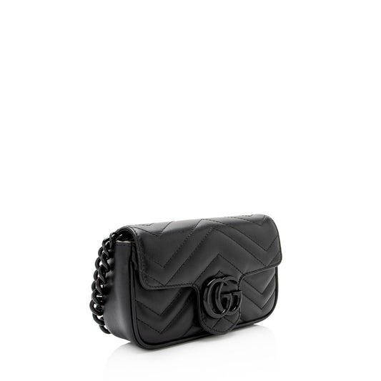 Gucci Matelasse Leather GG Marmont Monochrome Belt Bag (SHF-2itioi)