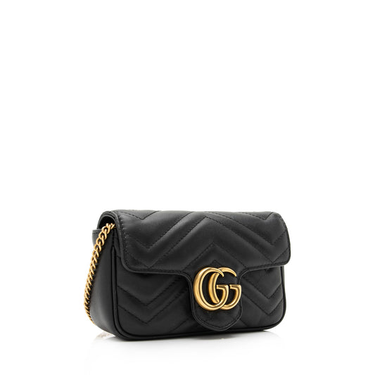 Gucci Matelasse Leather GG Marmont Super Mini Bag (SHF-23608)