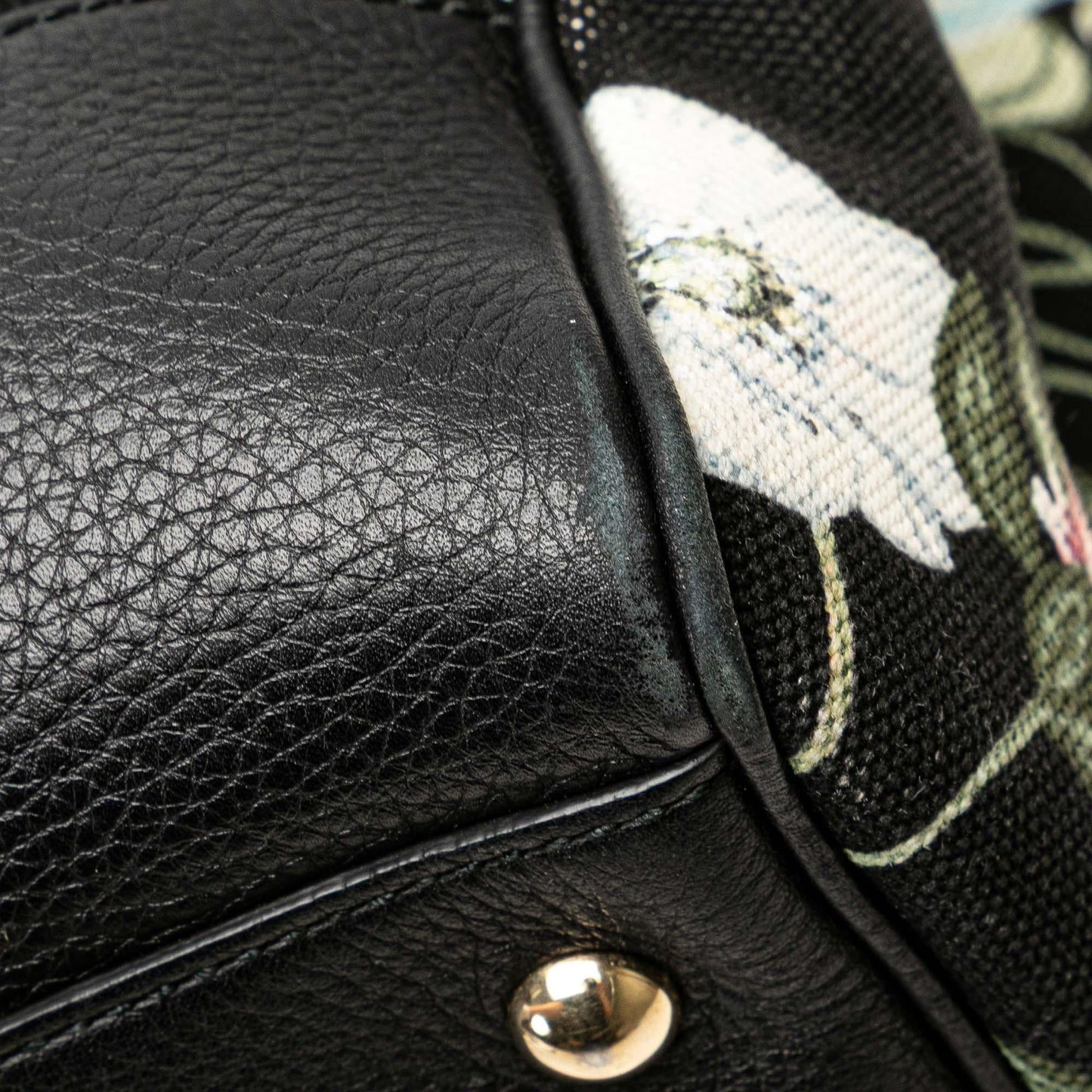 Gucci Medium Canvas Bamboo Shopper Flora Knight Satchel
