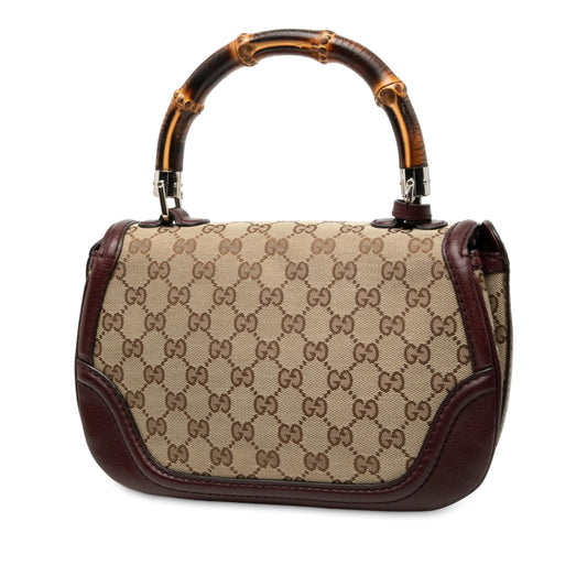 Gucci Medium GG Canvas New Bamboo Top Handle Bag