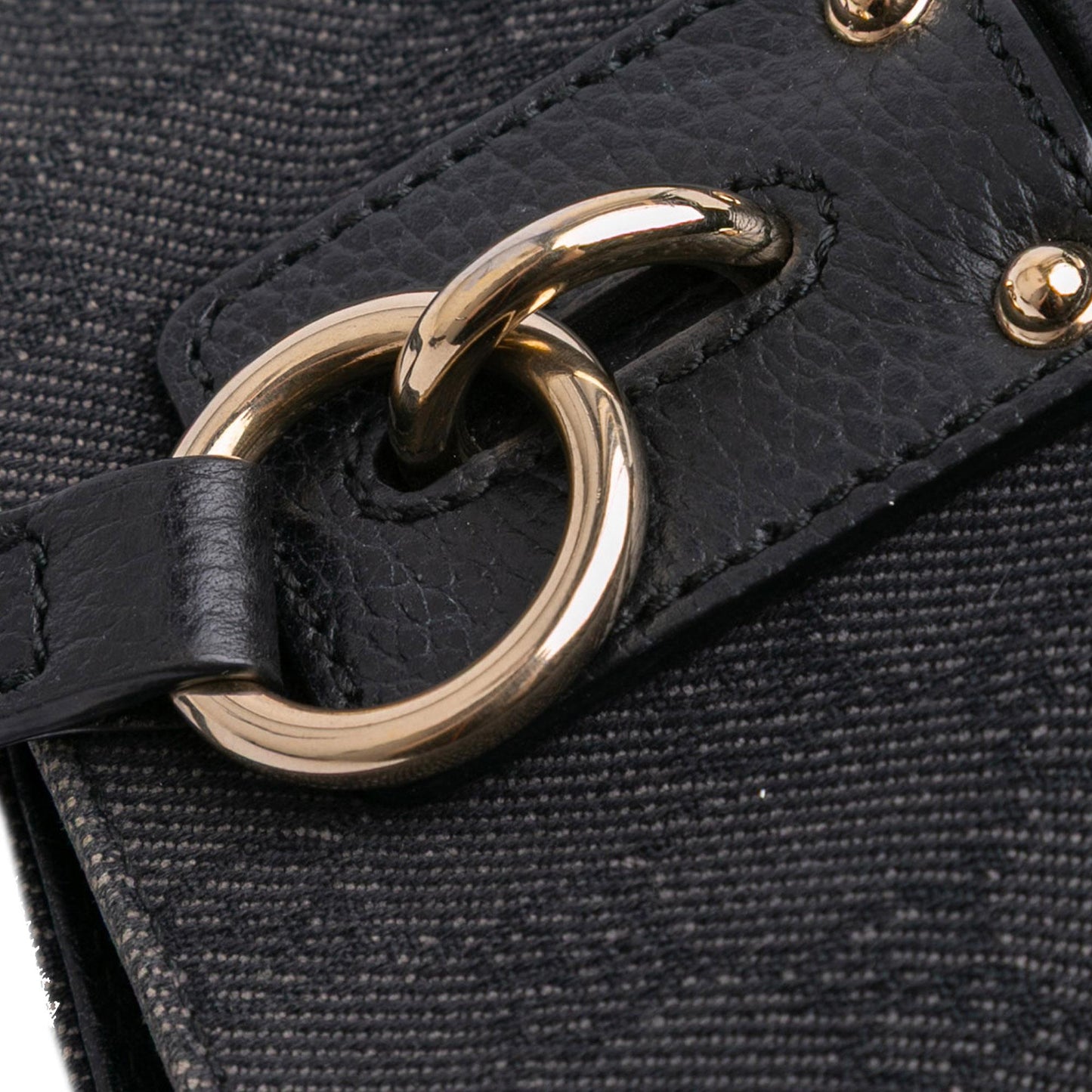 Gucci Medium GG Denim Charm Tote