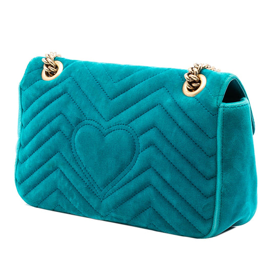 Gucci Medium GG Marmont Matelasse Velvet Shoulder Bag