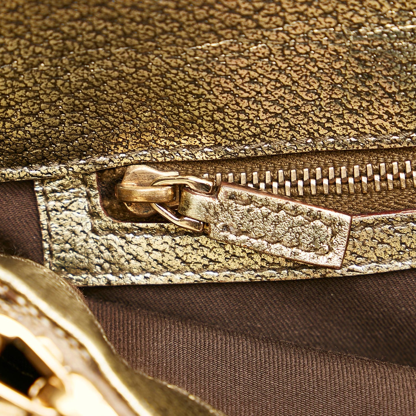 Gucci Metal Bamboo GG Canvas Handbag (SHG-25640)