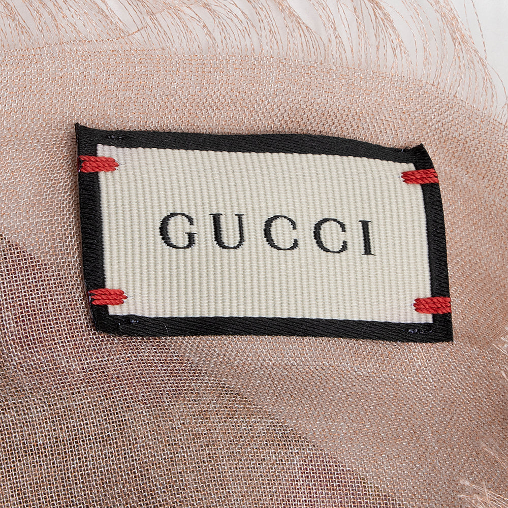 Gucci Modal Silk GG Supreme Blooms 140cm Scarf (SHF-21517)