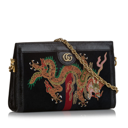 Gucci Ophidia Dragon Suede Crossbody Bag (SHG-34212)