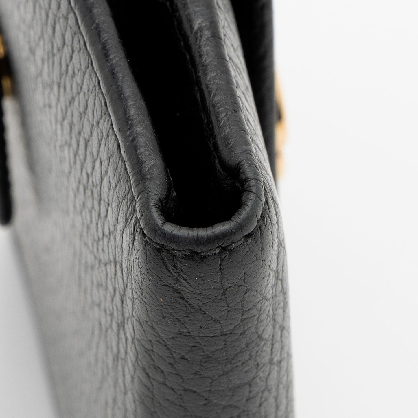 Gucci Pebbled Leather GG Marmont French Wallet