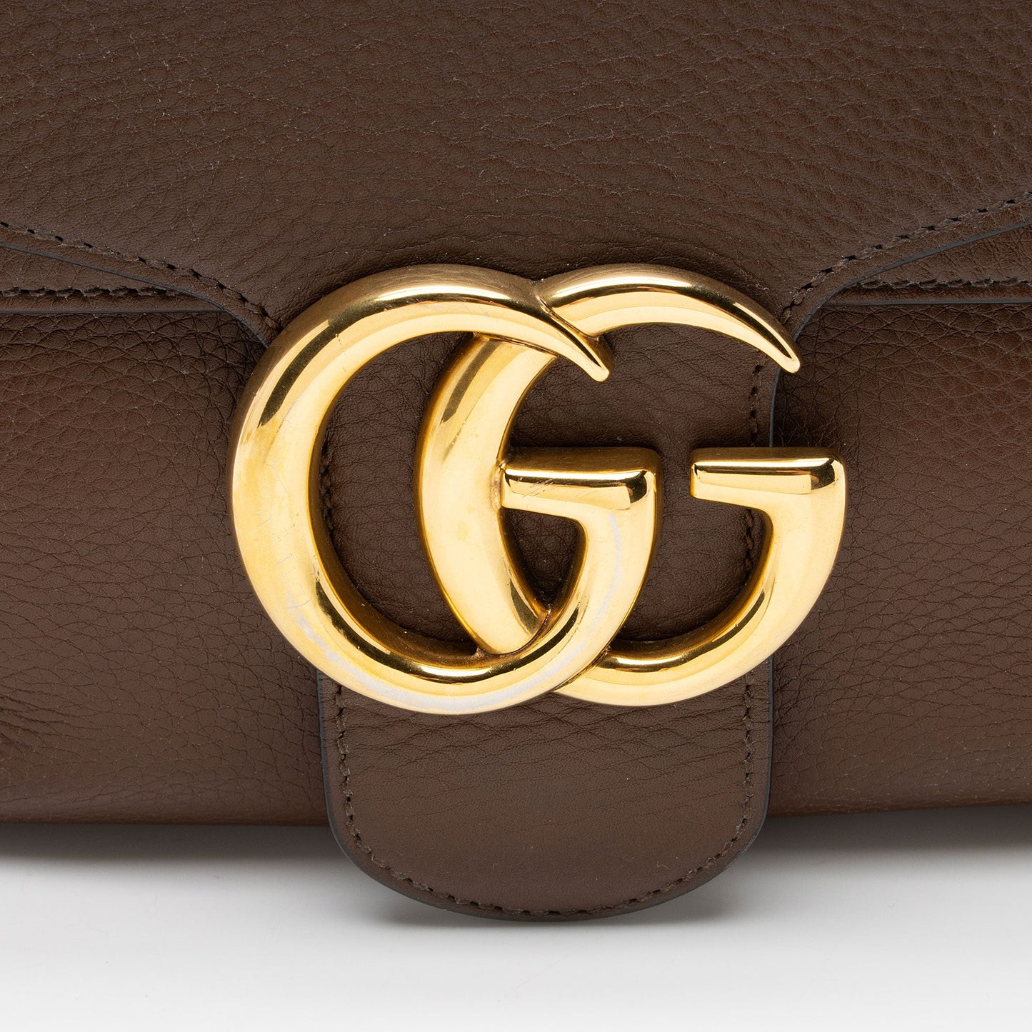 Gucci Pebbled Leather GG Marmont Shoulder Bag (SHF-h48Iia)