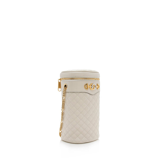 Gucci Quilted Leather Zumi Cylindrical Shoulder Bag (SHF-15064)