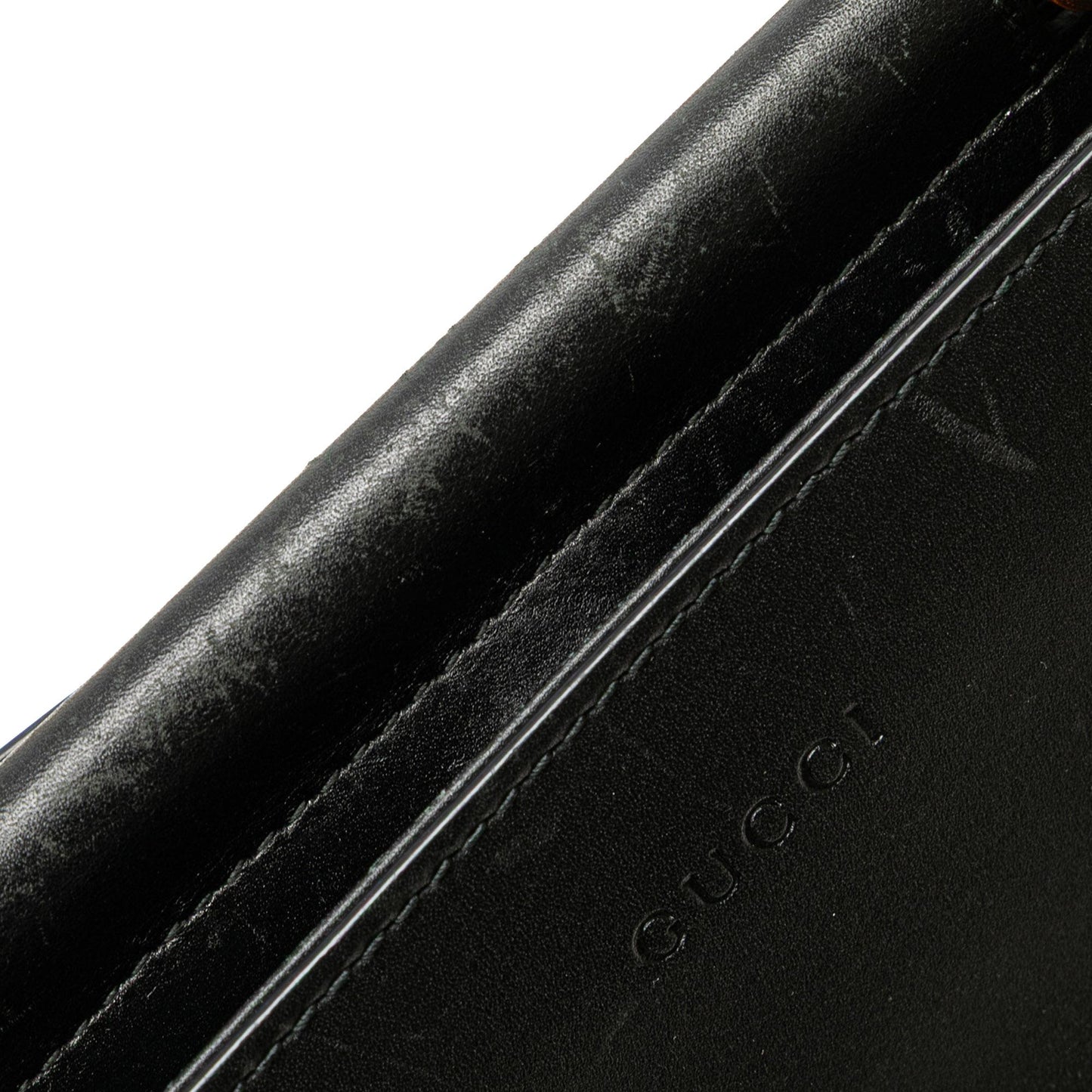 Gucci Small Leather Bamboo Nymphaea Satchel