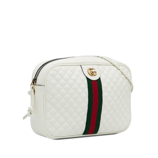 Gucci Small Leather Web Trapuntata Crossbody (SHG-70xUkM)