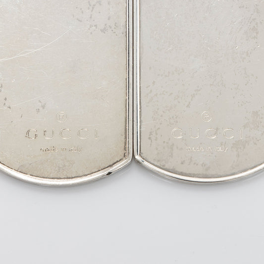 Gucci Sterling Silver Dog Tag Necklace Pendants (SHF-YYhweW)