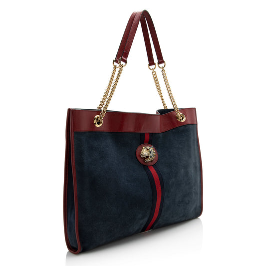 Gucci Suede Rajah Large Tote (SHF-22170)