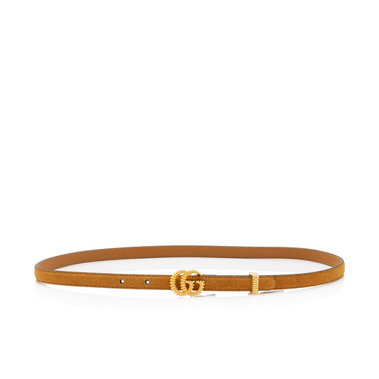 Gucci Suede Torchon GG Skinny Belt - Size 32 / 80 (SHF-DiEwSZ)