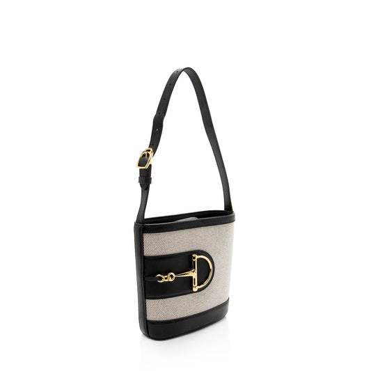 Gucci Toile Leather Gucci 73 Small Bucket Bag