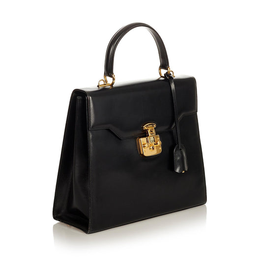 Gucci Vintage Lady Lock Leather Satchel (SHG-25844)