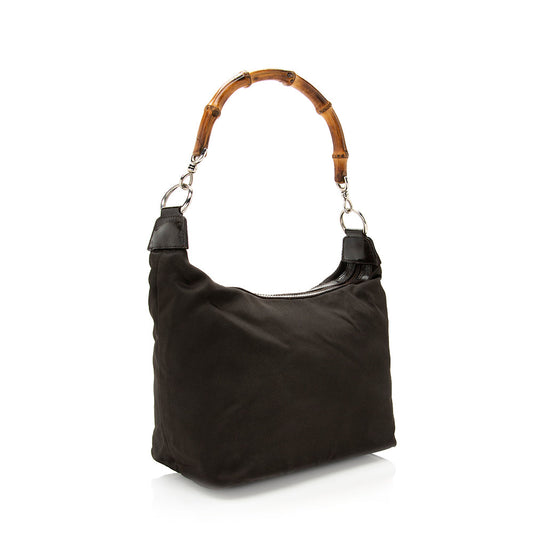 Gucci Vintage Nylon Bamboo Shoulder Bag - FINAL SALE (SHF-19746)