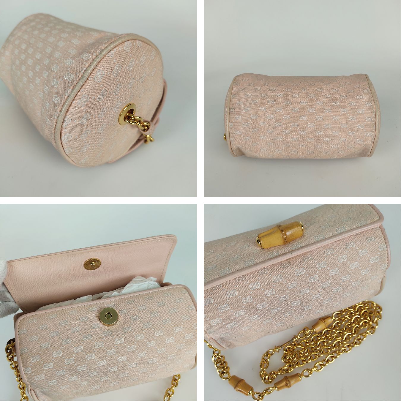 Luxury Gucci Trending 2025 Luxury Gucci Trending 2025 vintage Bamboo shoulder bag in pink GG canvas - '10s
