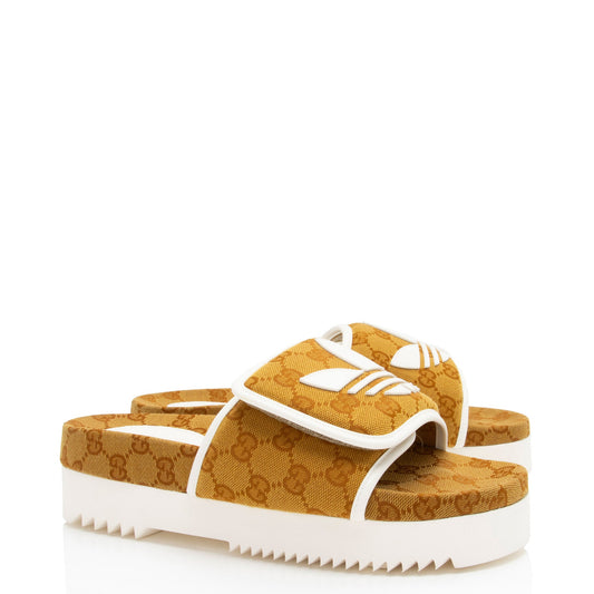 Gucci x Adidas GG Canvas Platform Slides - Size 9 / 39 (SHF-5hjFmv)