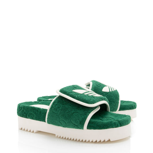Gucci x Adidas GG Terry Cloth Platform Slides - Size 9 / 39 (SHF-cuOoc7)