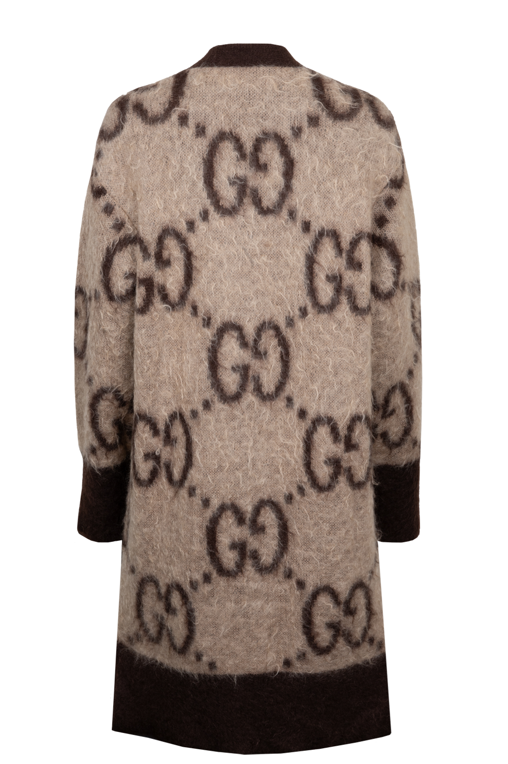 Luxury Gucci Trending 2025 Reversible GG Knit Cardigan Mohair Brown