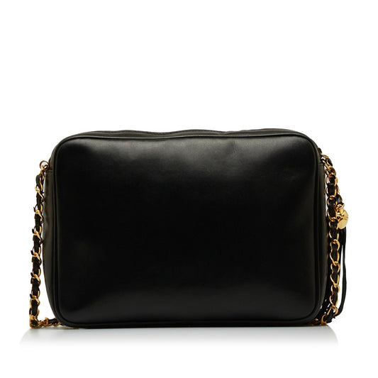 Luxury Chanel Triple CC Camera Bag Black Lambskin Gold