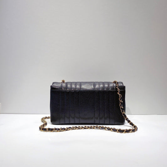 No.3503-Chanel Vintage Caviar Vertical Classic Flap Bag 25cm