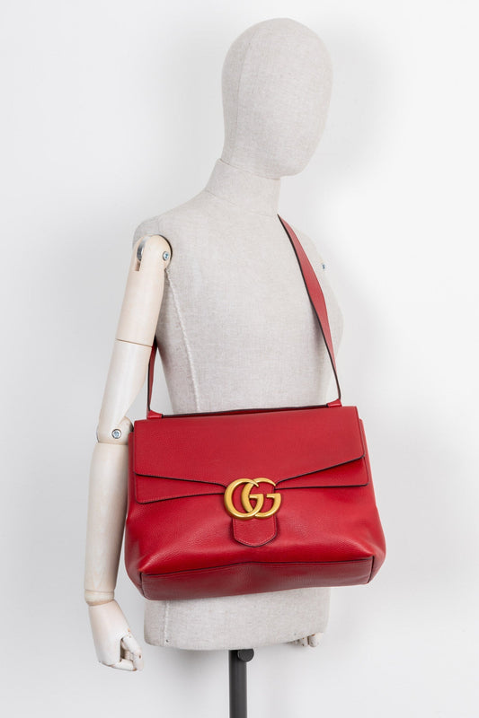 Luxury Gucci Trending 2025 GG Marmont Shoulder Bag Red