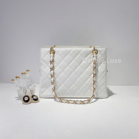 No.2444-Chanel Vintage Caviar Petite Timeless Tote Bag
