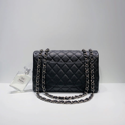 No.3887-Chanel Caviar Classic Jumbo Single Flap Bag