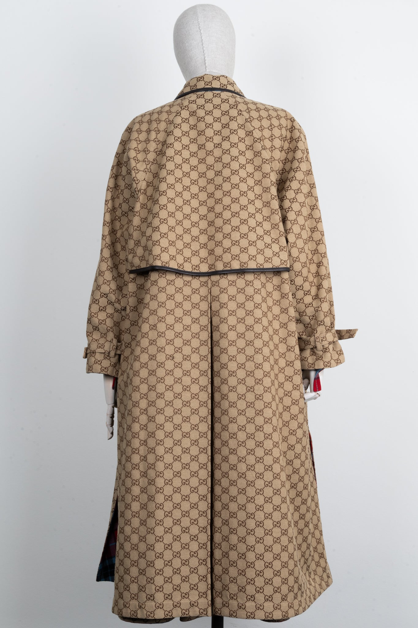 Luxury Gucci Trending 2025 Reversible GG Tartan Coat Brown